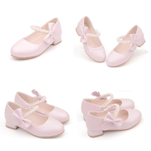 TangDao Girls Dress Shoes Mary Jane Shoes Princess Bowknot Shoes Wedding Party Dance Heels Flats for Little/Big Kids2