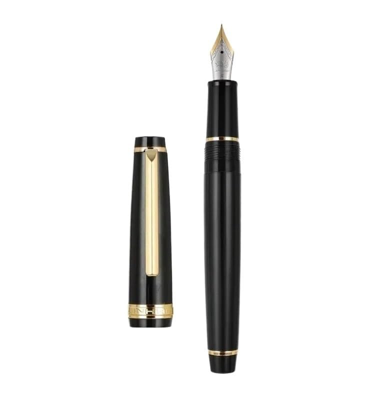 Stylo-plume transparent KLVN en plastique blanc avec corps cristal et plume EF