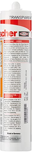 fischer Premium-Bausilikon, geruchsarmes Silikon, wetterfeste Dichtmasse für Innen & Außen, Kartusche für zahlreiche Anwendungen und Baustoffe, Langzeitschutz vor Schimmel, 310 ml, transparent - Image 4