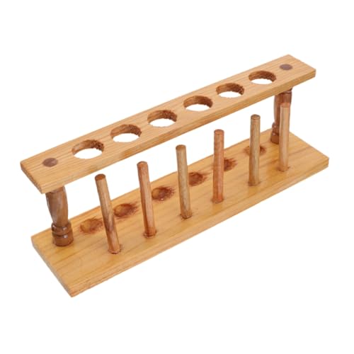 FUNOMOCYA 6Hole Test Tube Rack Test Tube Stand for Laboratory Use Wood Test Tube Organizer Holder for Test Tubes for Science Experiments