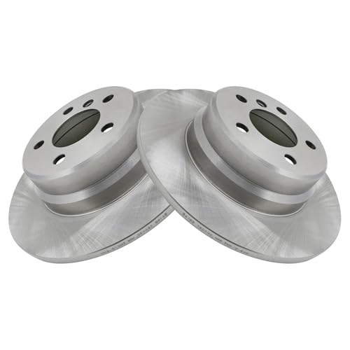 Image of TRQ Rear Brake Pad and Rotor Set Semi Metallic Solid Rotors