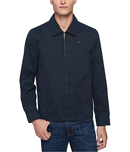 Tommy Hilfiger mens Lightweight Microtwill Golf (Standard and Big & Tall) Denim Jacket, Deep Navy, X-Large US