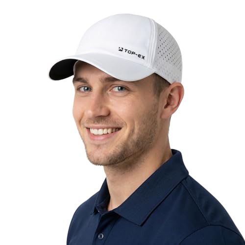 TOP-EX UVCoolix Sonnenschutz Kühlende Baseball Kappe Herren Sommer Leichte Sportkappe Atmungsaktiv Mesh Lauf Golf Cap Schnelltrocknend Weiß M/L