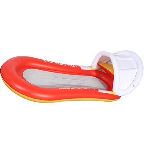 BESPORTBLE Boia de Piscina Rede Inflável Espreguiçadeira para Piscina com Cobertura para Guarda-sol