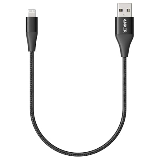 Anker Powerline+ II Lightning Cable (1ft), MFi Certified for Flawless Compatibility with iPhone 11 / XS/XS Max/XR/X / 8/8 Plus / 7/7 Plus / 6/6 Plus / 5 / 5S and More(Black)