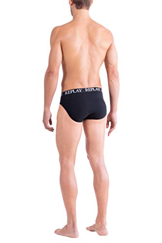 Replay Herren Slip mit Logobund, Black/Black N177 (Schwarz), S – Ansicht 3