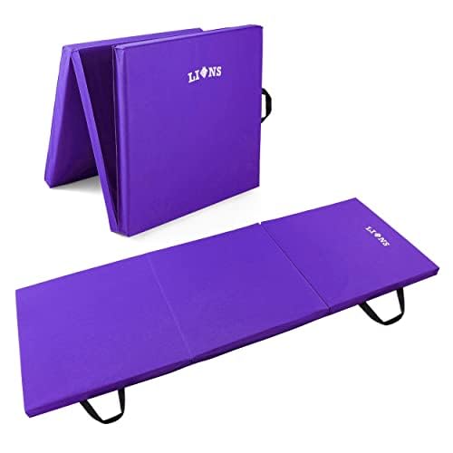 Lions Tri Folding Yoga Mat, Purple