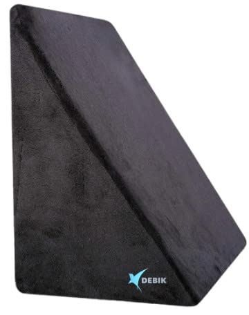 DEBIK® | Bed Wedge Pillow Cooling Memory Foam Elevated Support Cushion, Wedge Pillow for Sleeping, Lower Back Pain, Acid Reflux, Heartburn, Allergies, Snoring –Removable Washable Cover (Black) (B0C31FXVPP) Amazon Price History, Amazon Price Tracker