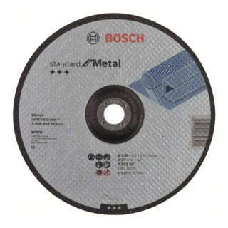 Bosch - Disco di taglio a gomito standard per metallo A 30 S BF, 230 mm, 22,23 mm, 3,0 mm, 25 pezzi