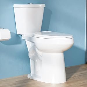 22 Inch Elongated Tall Toilet for Seniors, Extra High Toilet for Bathroom, Comfort Bowl Height 21 Inch, Seat Height 22″, Two-Piece Dual Flush 1.1/1.6 GPF, 12 Inch Rough-in, White