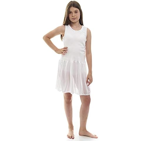 Rossette Sleeveless Full Slip for Girls - Cling Free - Cotton / Nylon Material White 4 Cover