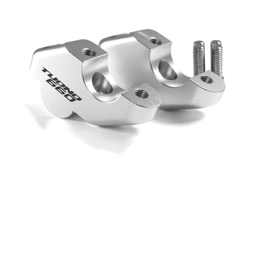 Verstellbarer Lenker Motorrad-Lenkererhöhung Für Aprilia Tuono 660 (2021) – Tuono V4 1100 RF RR Factory (2017) – Lift-Riser-Klemmenverlängerung, Drag-Bar-Adapter.(Silber2)