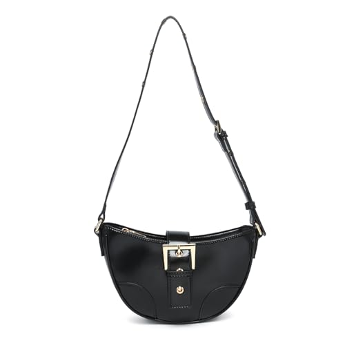 Adelaide Vegan Leather Shoulder Bag for Women Glossy Small Purse Trendy Clutch Ladies Hobo Handbag