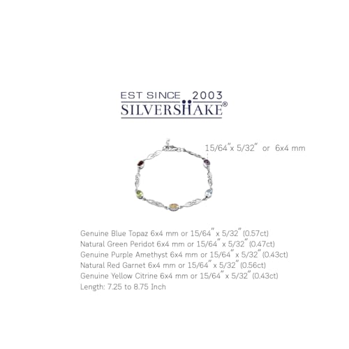 Image of Silvershake Birthstone Gemstones White Gold Plated or Yellow Gold Plated 925 Sterling Silver Scroll /Filigree Celtic Knot Weave 7.25 to 8.75 Inch with Adjustable Extension Bracelet Jewelry for Women