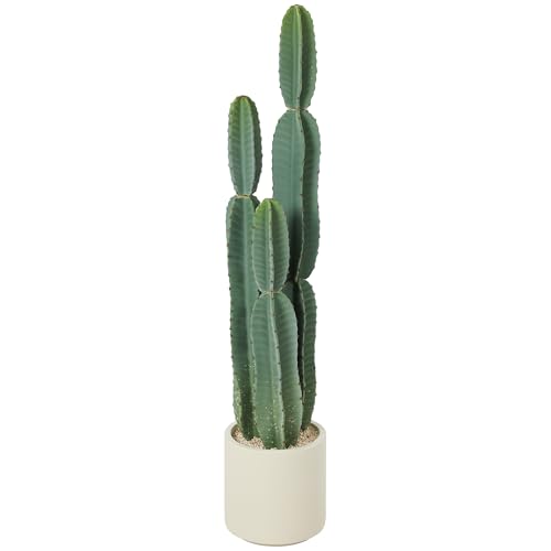 HOMCOM Plante artificielle Cactus Plantes grandes 111 cm Plantes artificielles en pot, cactus comme décoration authentique pour salon, chambre à coucher,...