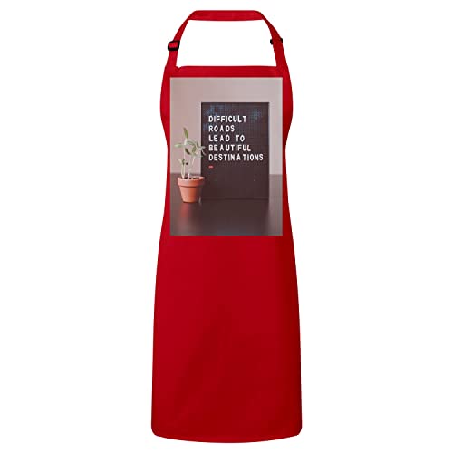 Tablier cuisine rouge au message motivant pour cuisiner vos recettes préférées