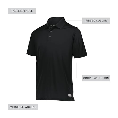 Russell Athletic Men's Power Performance Polo-Premium Dri-fit Shirt, Perfect for Golf, Tennis, and Athletic Activities3