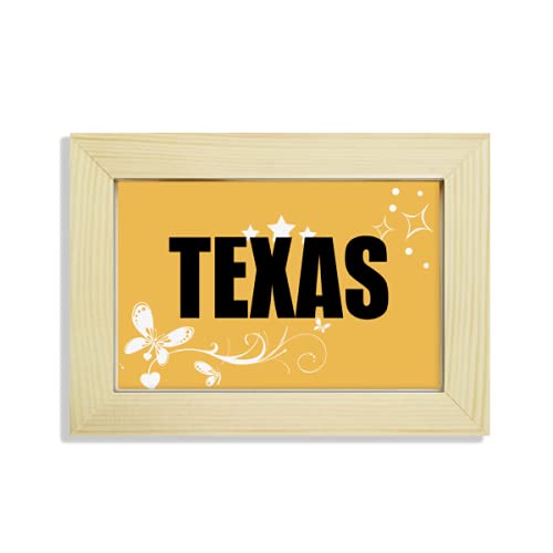 Pintura de flores de Texas en marco de madera ideal para decorar el escritorio 2