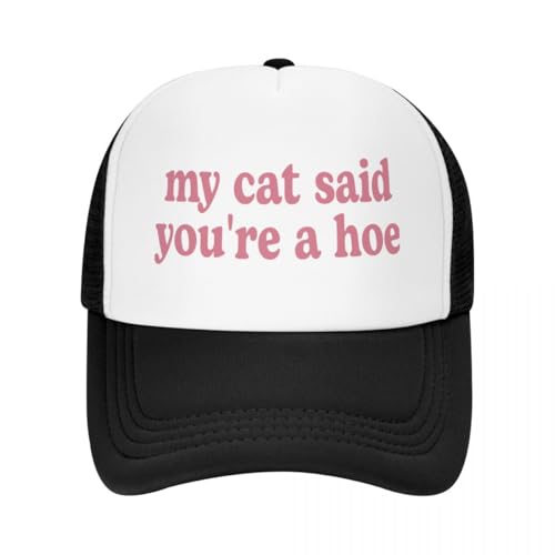 My Cat Said You're A Hoe Trucker Hats for Women Hot Pink Funny Gag Trucker Caps for Men Girls