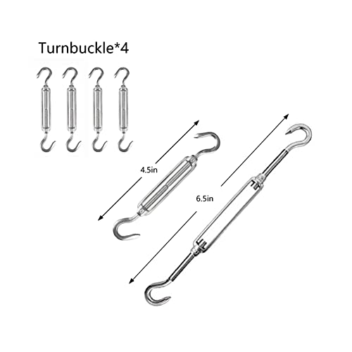 Sun Shade Sail Hardware Kit For Shade Sail, Heavy Duty Anti-Rust Rectangle Square Shade Sail Installation For Patio Lawn And Garden Shade Sail Poles (White) #TOP1
