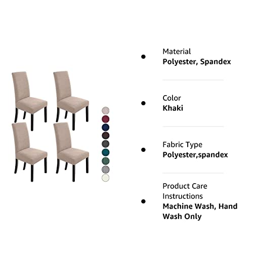 Northern Brothers Dining Chair Covers Stretch Chair Covers Parsons Chair Slipcover Chair Covers For Dining Room Set Of 4, Khaki #TOP7