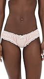 For Love & Lemons Women's Petal Gingham Cheeky Panties, Pink, L