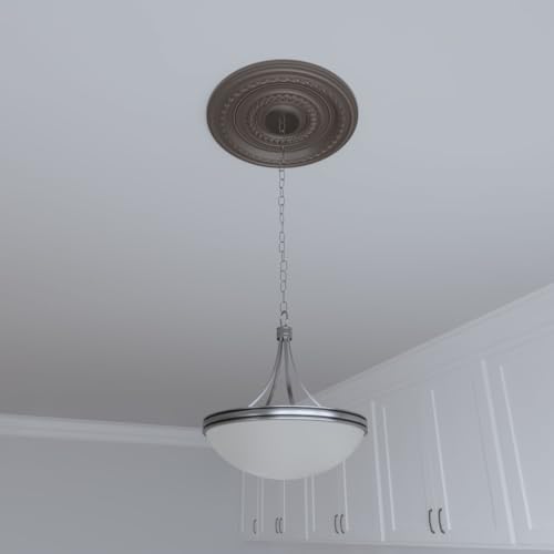 16"OD x 3 1/2"ID x 1"P Cole Thermoformed PVC Ceiling Medallion (Fits Canopies up to 4 1/2"), UltraCover Satin London Grey by Ekena Millwork - Used condition - Image 8