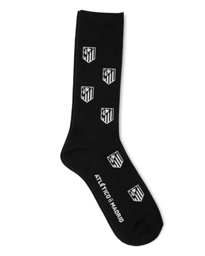 GAMBEA Calcetines Atlético de Madrid Escudo Monocrom Negro. Calcetines Atlético de Madrid. Producto Oficial Tallas 41 46 y 36 40. Caña media. Talla 41 46