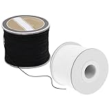 PRETYZOOM 2 Rollos de Cordón Encerado de Chinlon para Pulseras y Collares DIY, Hilo Trenzado Resistente y Fácil de Almacenar para Manualidades