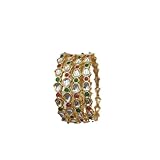 MEHAK CURATORS Indian Traditional Wedding Bollywood Stone Ethnic Kemp Kundan Bangles Kangan set of 4 for women and girls (multi, 2.6)