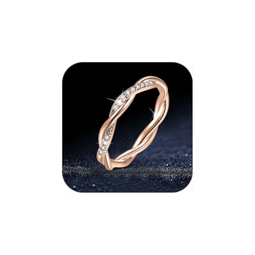 925 Sterling Silver Rings for Women Simple Cubic Zirconia Infinity Wedding Promise Ring Trendy Gifts for Couples