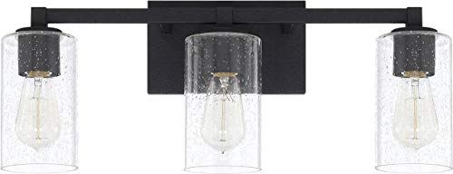 Capital Lighting 119831BI-435 Ravenwood Clear Seeded Glass Bath Vanity Wall Mount, 3-Light 300 Total Watts, 10