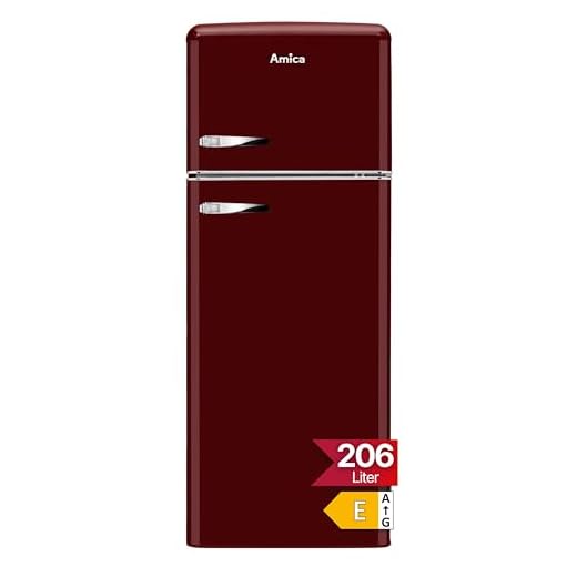 Amica Retro K&uuml;hl-Gefrierkombination Weinrot