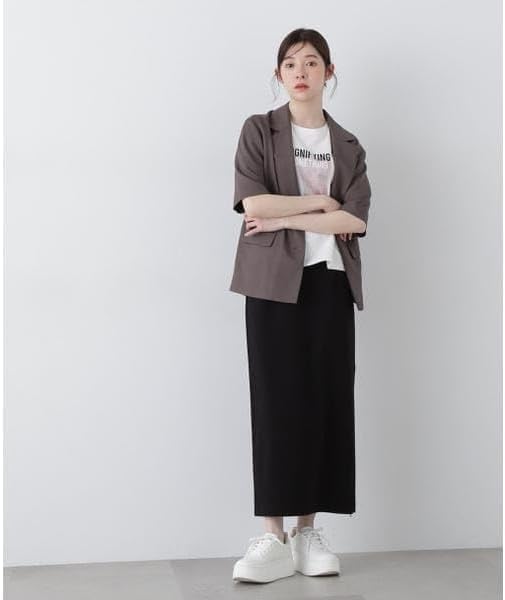 [プロポーションボディドレッシング] スカート シルキーポンチタイトスカート 121-5120504 ライトベージュ