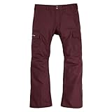 burton pantaloni da neve cargo da uomo, impermeabili, vestibilità regolare, 2 l, colore almandino