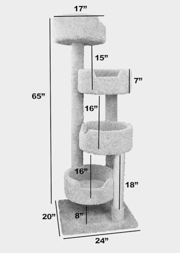 New Cat Condos Torre para Gatos Grande con 4 Perchas miniatura 3