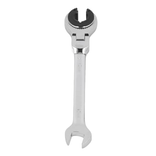 12mm Brake Line Wrench, Nut Wrench Ratchet Spanner 12mm 7in Cr V Steel with Flexible Adjustable Ratchet Head for Fuel Brake AC Pipe Nuts