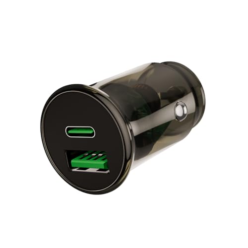 Image of Vismac 48W SuperFast Car Charger with Type-C PD & USB-A QC Ports, Smart IC Chip, Transparent Design, Over Voltage & Heat Protection, Universal Charging for All Devices