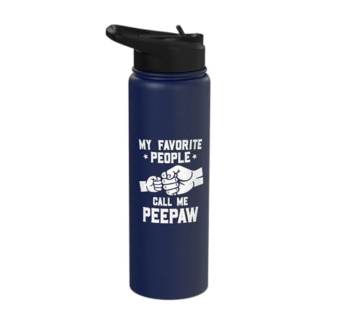 My Favorite People Call Me Peepaw Fist Bump Peepaw Stainless Steel Insulated Water Bottle