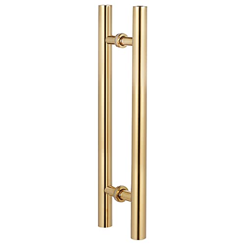 Manilla de Acero Inoxidable para Puerta corredera, Manilla Moderna de Empuje y tracción, Manilla Redonda en Forma de H de Doble Cara, 60 cm/80 cm/100 cm/120 cm/150 cm (Color: Dorado, Tamaño: