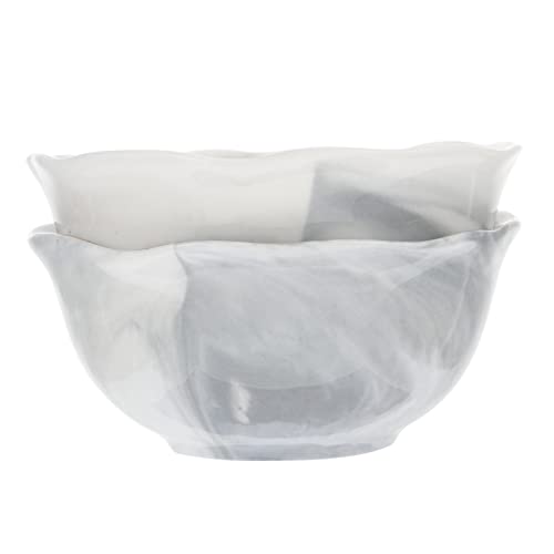 LIGIGWASH 2piezas Cuencos Cerámicos Para Ensalada Arroz y Sopa Gran Capacidad Diseño De Mármol