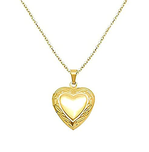 Women Girls Locket Necklace 18K Gold Photo Lockets Statement Gift Heart Locket Necklace #TOP25