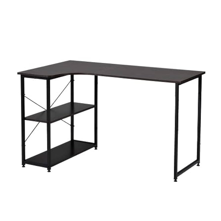 【ダークブラウン】パソコンデスク L字120cm2段ラック付 デスク木製勉強机 Amazon | 【ダークブラウン】パソコンデスク L字 120cm 2段