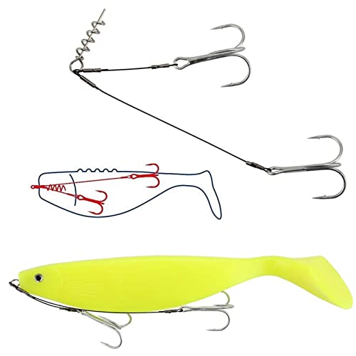HNHYNSY Angelhaken Spinpoler Hecht Angeln Rig Hake # 2# 1# 1/0# 2/0 Korkenzieher Stingers Sharp High-Carbon Steel… – Bild 6