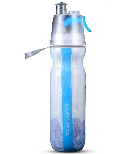 NALACAL Portable Sports Misting Water Cup, Drinking and Misting Water Bottle, Reusable Squeeze Spray Bottle Mist Lock Design, Double Wall Insulated Leak-proof Travel Hiking Cycling Camping Gym 500ML