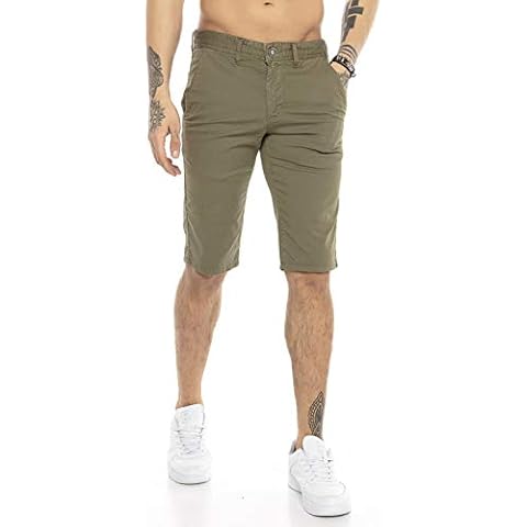 Redbridge Herren Chino Shorts Bermuda Kurze Hose Business Casual Knielang Khaki W33 Cover