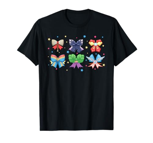 Marvel Avengers Team Coquette Style Cute Fashion Bows T-Shirt