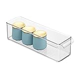 iDesign Stackable Fridge Storage Bin with Handle - Ideal for Fridge and Freezer, Clear, Made in USA