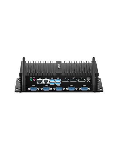VENOEN Mini PC industrial sin ventilador Core i7 8550U, 6* RS232 COM, LPT, triple pantalla HD/EDP/DP, Win11 Pro Mini computadora, WiFi, BT4.2, 4G SIM slot, Dual LAN Mini PC Fanless, 16GB RAM 512GB SSD