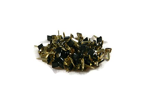 Creative Expressions Mini Black Colored Brads - 100ct - Squares